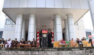 Kapolres Kepulauan Talaud, AKBP. Arie Sulistyo Nugroho, SIK.MH Bertndak Sebagai Inspektur Uparana Pada Prosesi HUT Bhayangkara